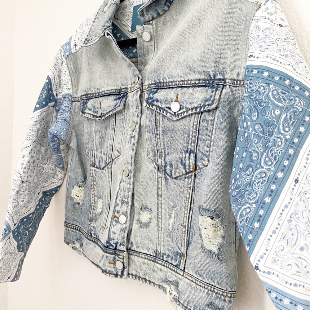 Anthropologie Blanknyc patchwork denim jacket - Picture 8 of 10